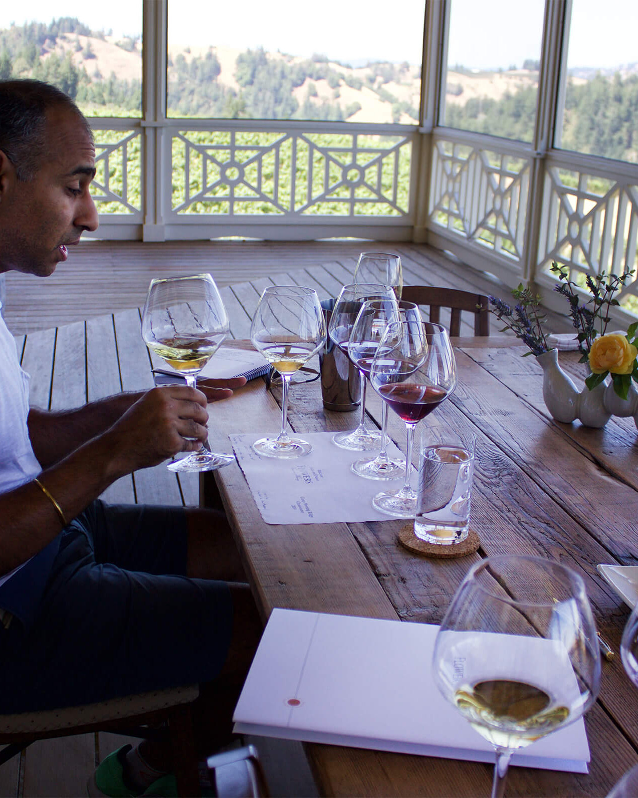 Puneet drinking wine