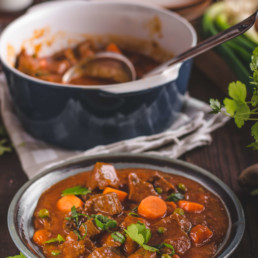 Beef stew with Chateau Climens wine