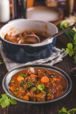 Beef stew with Chateau Climens wine