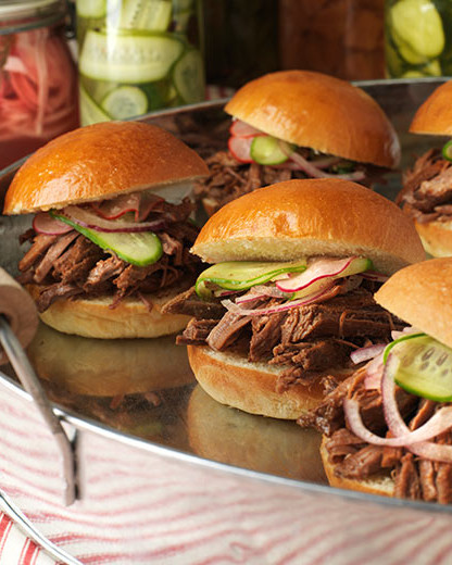 Slow braised brisket sliders