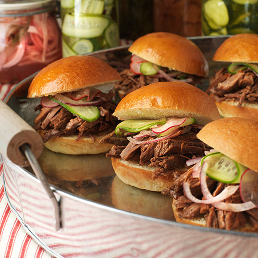 Slow braised brisket sliders