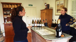 Tasting wines in the tasting room