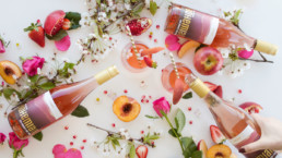 Rose wine being poured