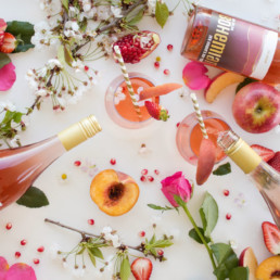 Rose wine being poured