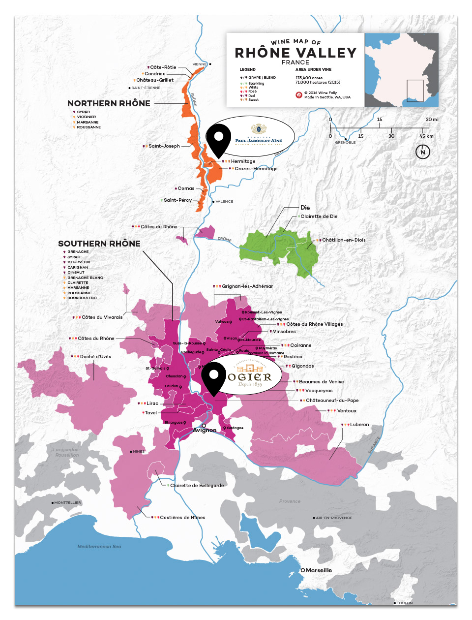 A map of the Rhone Valley