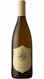 A product shot of the Hyde de Villaine Chardonnay bottle